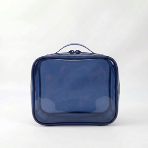 PVC Embossed Label Zipper Closure Water Resistant Hanging Travel Fashion Large Capacity Cosmetic Bags - Product Image 4