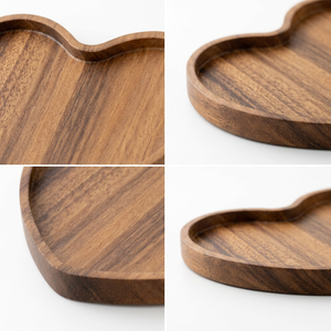 Plateau de service artisanal en bois en forme de cœur, personnalisable en gros (OEM/ODM), petit plateau décoratif DECORYUG - Product Image 3