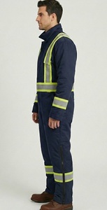 Combinaison de travail d'hiver en polyester respirant et isolant thermique à haute visibilité avec logo personnalisé, pour entrepôt frigorifique, fabricant OEM - Product Image 2