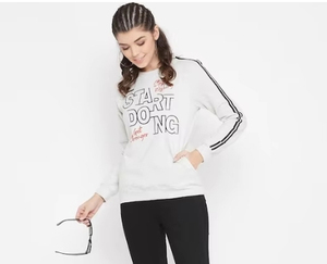 Women Crew Neck <b>Sweatshirt</b> Drop-shoulder Long Sleeve <b>Leopard</b> <b>Print</b> Letter Decoration Casual Top Breathable Knitted Cotton Blend - Product Image 6