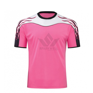 Maillot de football pour homme, blanc et bleu marine, col en V, manches courtes, évacuation de l'humidité, séchage rapide, polyester, uniforme de football personnalisé pour équipe - Product Image 4
