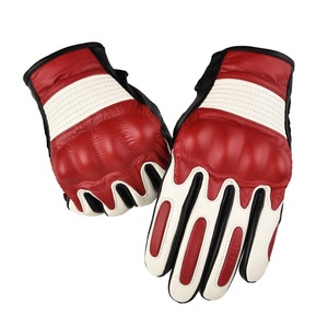 Gants de moto en cuir respirants à doigts entiers avec protection des articulations rigides, compatibles écran tactile et réfléchissants pour la conduite sur route - Product Image 5