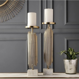 Contemporary Gold Metal <b>Candle</b> Stand Set with Durable Base Perfect for Elegant Home and Table Decor Available In <b>Bulk</b> Quantity - Product Image 6