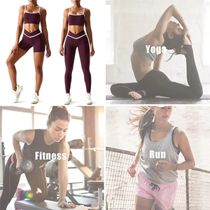 Conjuntos Deportivos de Verano para Mujer, Sexy y a la Moda, Bra Deportivo Suave con Diseño de Parches + Shorts Levanta Glúteos + Leggings de Fitness, Ropa de Yoga - Product Image 2