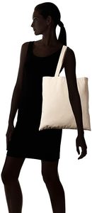 Canvas Tote <b>Bag</b> Water Resistant England Style <b>Medium</b> <b>Size</b> Solid Color Minimalist Style Open Top All Seasons Shopping <b>Bag</b> Natural - Product Image 3