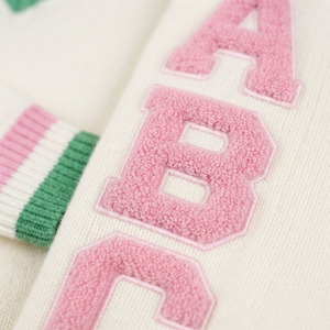 Cárdigan Personalizado con Cuello en V para Hermandades, Logotipo de Chenilla, Letras Griegas, Estilo Preppy, Suéter Tejido de Manga Larga para Mujer - Product Image 3