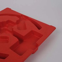 Inserts d'emballage écologiques en pulpe moulée rouge, plateaux en papier biodégradables antichoc