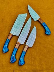Couteau de chef artisanal Thewizcrafts de 10 pouces en acier inoxydable, manche en bois, design ambidextre, style vintage, finition hautement polie - Product Image 2