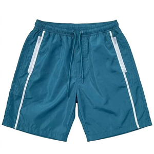 Conjunto de Chaqueta Cortavientos con Capucha y Pantalones Cortos para Hombre, Color Sólido, Poliéster, Secado Rápido, Estilo Deportivo, Ropa de Otoño - Product Image 5