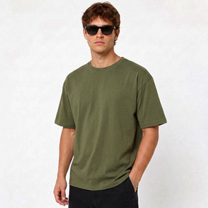 Custom mens <b>tshirt</b> Low MOQ for US Clothing Brands with custom logo and custom rib neck cotton <b>tshirt</b> - Product Image 2