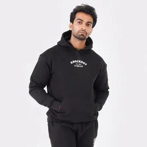 Men's Green Hooded Sweatshirt Regular Fit Solid Color Cotton Knitted Casual Pullover Autumn Wear - Product Image 4