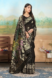 Sari en soie Banarasi de haute qualité, tenue de soirée, sari traditionnel indien avec tissage Zari pour femmes, prix d'exportation - Product Image 3