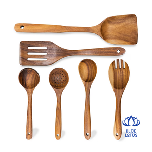 ชุดช้อนไม้ขายดี - อุปกรณ์ทำครัวด้ามยาวสำหรับคน ตัก และอื่นๆ - รับผลิตแบบ OEM - Product Image 1