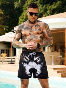 Shorts de bain unisexes pour hommes, tissés, séchage rapide, imprimé floral, longueur genou, légers, résistants à l'eau, avec cordon de serrage - Product Image 5