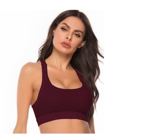 สปอร์ตบราออกกำลังกายสำหรับผู้หญิง ดีไซน์ซิปหน้าแบบ U-Neck สายไขว้หลัง รองรับแรงกระแทกสูง เหมาะสำหรับโยคะ วิ่ง และวิดพื้น ขายดี - Product Image 3