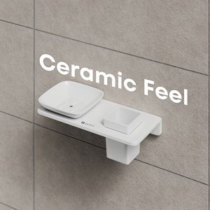 Small Square Glass Soap Dish with Wall Mounted Metal Holder Luxury Self <b>Draining</b> Soap Tray for Bathroom Vanity and <b>Shower</b> - Product Image 3