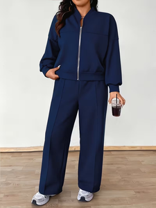 Ensemble deux pièces en velours pour femmes grandes tailles, mode automne-hiver, style simple, Bangladesh - Product Image 4