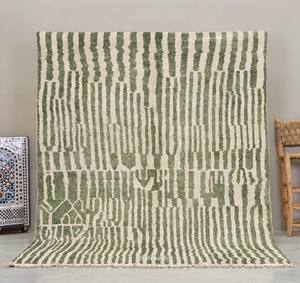 Tapis Beni Ourain 100% laine noué à la main – Tapis berbère marocain géométrique shaggy fait main, taille personnalisée, vente en gros - Product Image 3