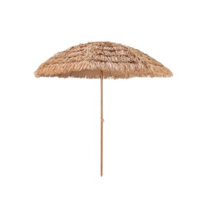 Parasol en feuilles de palmier tropicales avec mât en bambou rustique - Parapluie Tiki épais empilable en gros pour aménagement extérieur - Product Image 1