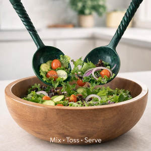 High <b>End</b> Modern Decorative Resin Salad Serving Spoon Fork Long Handle Durable Party Use Stylish Handmade Server American Style - Product Image 3