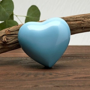 Blue Heart Shaped Cremation Urn with Metal <b>Ring</b> and Velvet Box <b>for</b> Pet <b>Ashes</b> Keepsake Beautiful Blue Heart Urn <b>For</b> Cat & Dog <b>Ash</b> - Product Image 4
