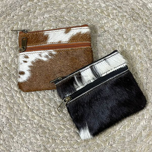 Real Handmade Hair on Hide Fur Leather Coin Purse Genuine Leather Credit Card Holder Western Stylish Cute <b>Small</b> Purse for Women - Product Image 4