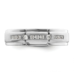 White Gold Channel <b>Set</b> Lab Grown Diamond <b>Men</b>’s Wedding Band <b>Ring</b> - Product Image 5