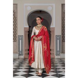Vestido de fiesta de diseñador para mujer Anarkali con conjuntos elegantes Pent y Dupatta - Product Image 5
