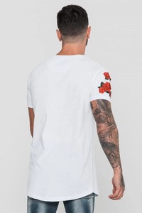 T-shirt blanc à manches courtes pour homme, col rond, coupe classique, décontracté, tricoté en polyester/coton, écologique, 220 grammes, haut de gamme - Product Image 2