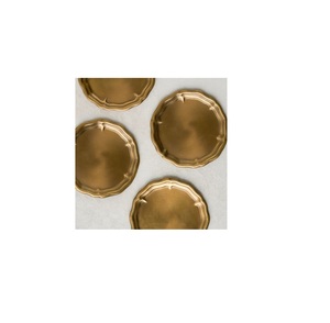 <b>Brass</b> serving tray decorative <b>antique</b> style sturdy construction suitable for serving coffee tea snacks home decor - Product Image 1