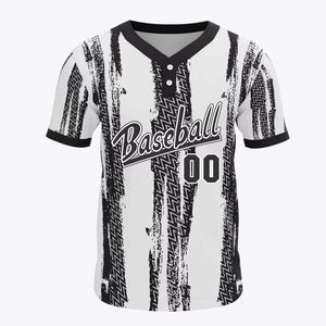 Maillot de baseball en polyester sublimé à deux boutons, manches courtes, motif imprimé, grande taille, respirant, pour softball, vente en gros - Product Image 5