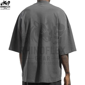 T-shirts en jersey de coton de haute qualité pour hommes, coupe ample, avec impression de logo personnalisée, couleur unie, service OEM, grandes tailles - Product Image 4