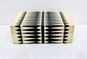 FAIZA CRAFT FC-8800 Boîte à bijoux moderne en résine massif avec incrustations, organisateur de rangement décoratif, prix de gros, vente chaude - Product Image 4