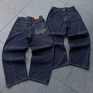 Pantalones Anchos Rectos de Alta Calidad, Jeans Retro Lavados, Estilo Hip-hop Americano Vintage, Jeans Holgados para Mujer - Product Image 1