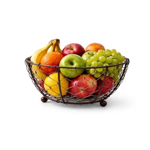 Panier à fruits en fil métallique pour comptoir de cuisine, corbeille décorative en fer forgé pour fruits et légumes, organisateur, vente en gros - Product Image 1