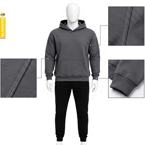 Sudadera con Capucha para Hombre SAMAVIA, Corte Regular, Color Gris Sólido, Informal, con Bolsillo Delantero, para Otoño, Fabricante Mayorista - Product Image 4