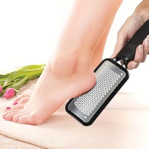 Râpe et lime à pieds en acier inoxydable, outil de pédicure robuste avec poignée ergonomique et bords arrondis pour talons fendillés - Product Image 5