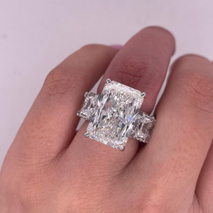 Luxury Radiant Cut Lab Grown <b>Diamond</b> <b>Ring</b> IGI Certified 14K Gold Plated Wedding Bridal Jewelry Gift - Product Image 1