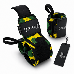 GAPE SPORTS Bandes de soutien pour poignets Noir Vert Jaune Réglables avec fermeture auto-agrippante Musculation Entraînement de force Unisexe Prix abordable - Product Image 1