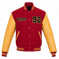 Veste de baseball unisexe surdimensionnée pour homme avec logo personnalisé, vente en gros, broderie de haute qualité, appliques sur le devant