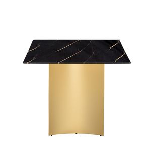 Piano del Tavolo in Vetro Temperato con Venature di Marmo Nero 71'' X 39.4'' con Adesivo Dorato, Solo Piano di Ricambio per Tavolo da Pranzo - Product Image 3