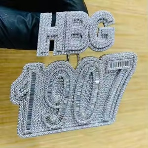 Premium White Gold Plated Unisex Pendant Diamond Inspired 1907 Hip Hop Charm Jewelry for Fashion Forward Styling - Product Image 1