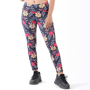 Nouveau Legging de Yoga Tendance Taille Haute Longueur Intégrale à Motifs Floraux en Spandex et Polyester Extensible dans les Quatre Sens avec Taille Élastique - Product Image 2