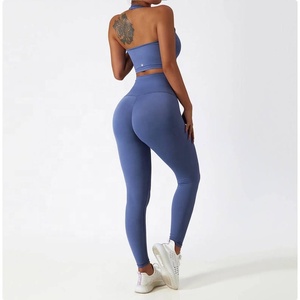 Ventes en gros de vestes de fitness et de leggings taille haute, ensembles de fitness pour la salle de sport / ensembles de yoga sans couture avec logo personnalisé et taille personnalisée - Product Image 4