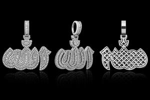 Nueva Joyería de Lujo con Símbolo Musulmán Islámico de la Palabra Árabe 'God Bless', Completamente Adornada con Diamantes Moissanite, Chapada en Oro de 14K, Estilo Hip Hop para Hombre - Product Image 2