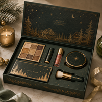 Boîte cadeau de maquillage de Noël de luxe personnalisée, en papier artistique, avec fermeture magnétique, pour fards à paupières, rouges à lèvres, poudres, emballage cosmétique