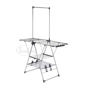 Séchoir à linge compact multifonctionnel en acier inoxydable, pliable, économiseur d'espace, design classique, salle de bain, salon - Product Image 4