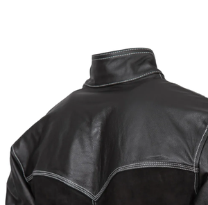 Blouson Bomber Unisexe en Cuir Véritable avec Doublure en Peau de Mouton, Bordure en Fourrure, Fermeture Éclair Tricotée, Manches Longues, Écologique, Vintage, Hiver, Coton - Product Image 6