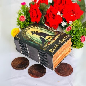 Book of Spells Goth Raven Cat <b>Skull</b> Leather A5 Planner Journal Men Women 400 Pages Lock Witchcraft Supplies Witchy <b>Gifts</b> - Product Image 1