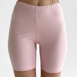 Shorts de Punto de Cintura Alta para Mujer, Color Sólido, Cierre Elástico, Transpirables, Ajuste Casual, Estilo Ajustado - Product Image 2